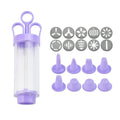 Cookie Decorating Gun Set with 10 Flower Moulds and 8 Piping Tips - Purple - view 2