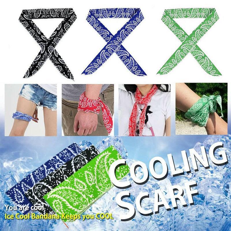Cooling Scarf Bandana Headband Ice Neck Wrap for Sport - Green - view 10