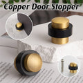 Copper Alloy Door Stopper - Brushed Gold, Floor Mounted - view 2