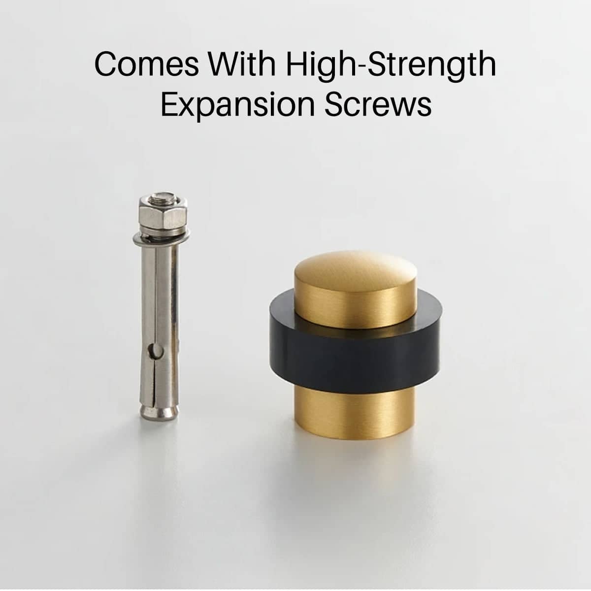Copper Alloy Door Stopper - Brushed Gold, Floor Mounted - view 5