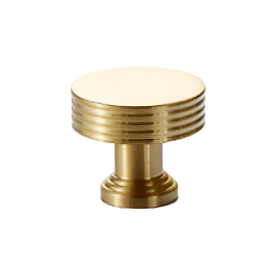 Copper Cabinet Knob with Ribbed Edge - Single Hole