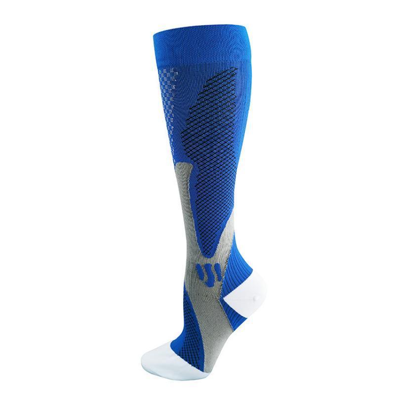 Copper Compression Socks for Running and Travel - Blue, S/M (Foot 20.5 cm)