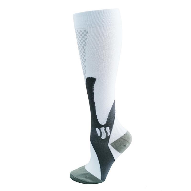 Copper Compression Socks for Running and Travel - White, S/M (Foot 20.5 cm)