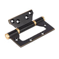 Copper Door Hinge, 3.5mm Thick Blade, Concealed Bearing - Black with Gold Accents