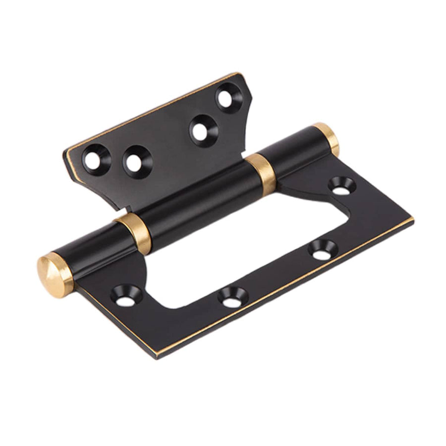 Copper Door Hinge, 3.5mm Thick Blade, Concealed Bearing - Black with Gold Accents