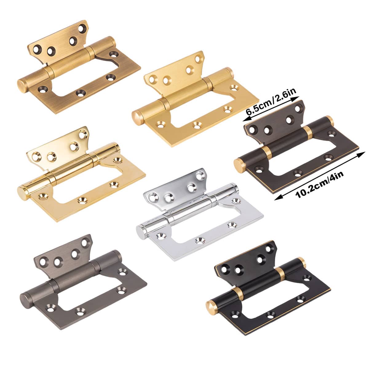 Copper Door Hinge, 3.5mm Thick Blade, Concealed Bearing - Bright Silver - view 4