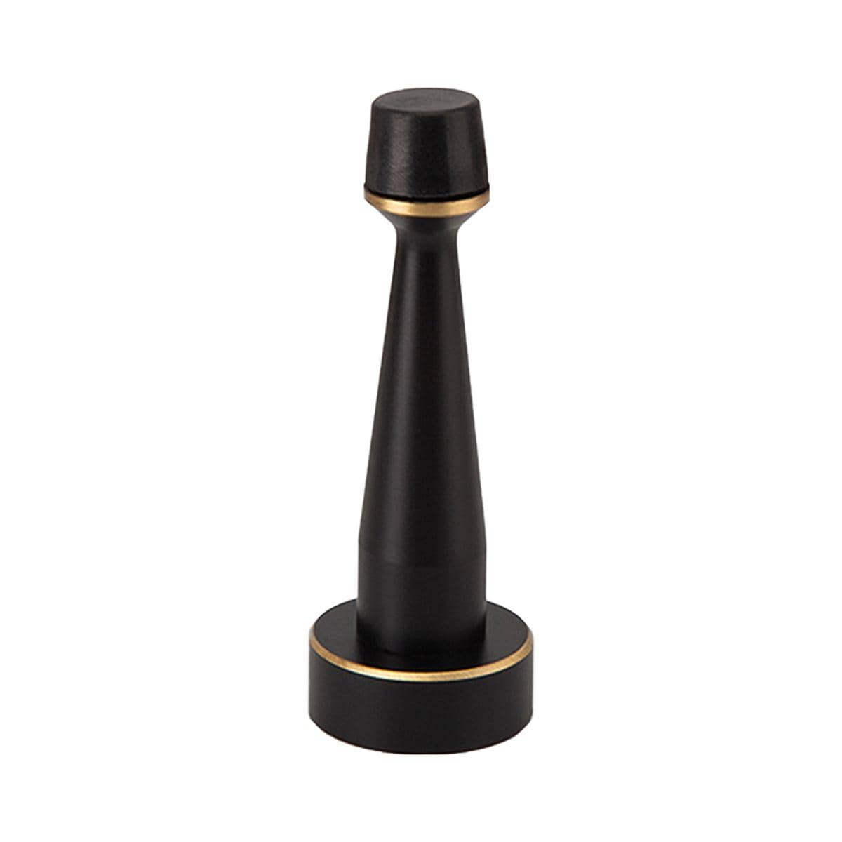 Copper Door Stopper with Rubber Head - Black with Gold Trim