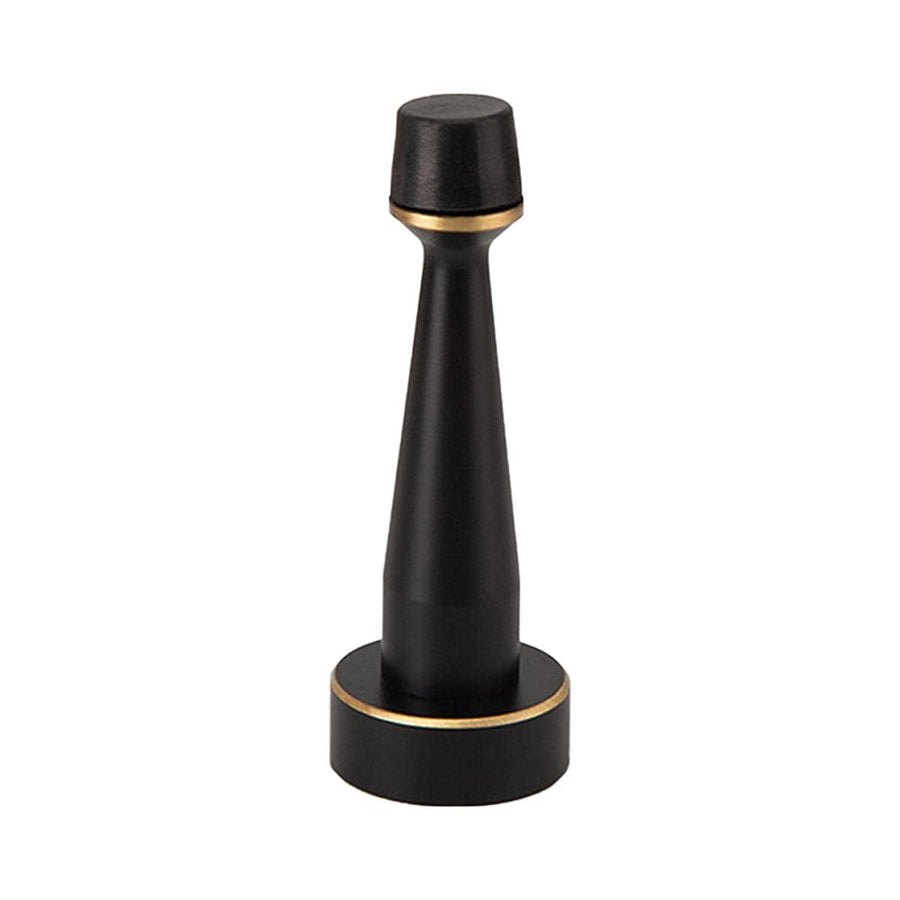 Copper Door Stopper with Rubber Head - Black with Gold Trim