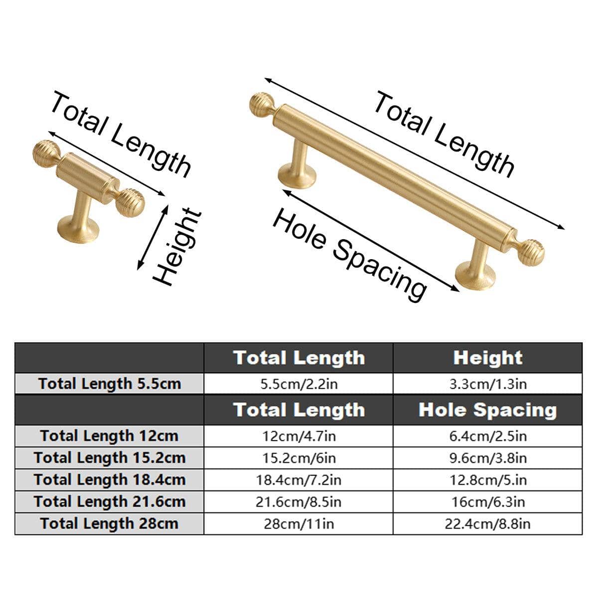 Copper T-Bar Cabinet Handle - 5.5cm, Single Hole - view 4