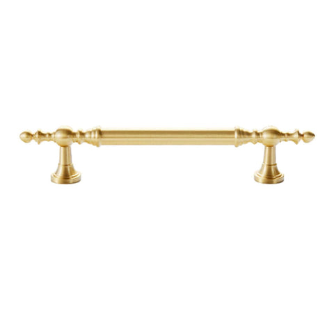 Copper Wardrobe Door Handle with Turned Ends - 128mm