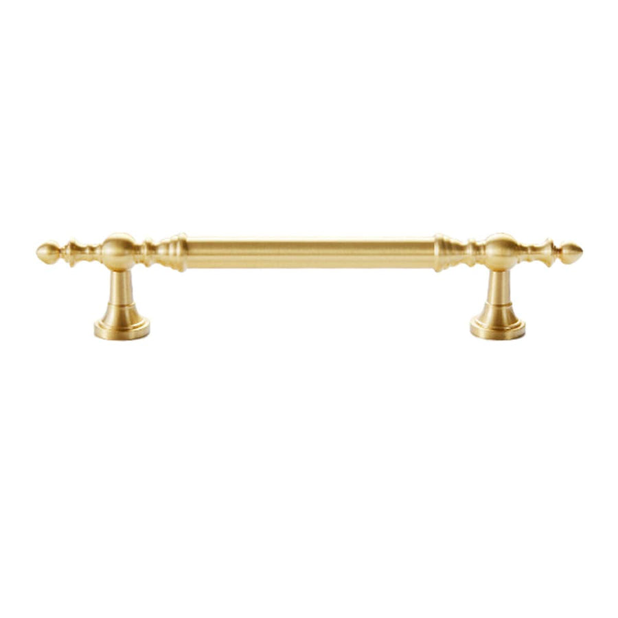 Copper Wardrobe Door Handle with Turned Ends - 128mm