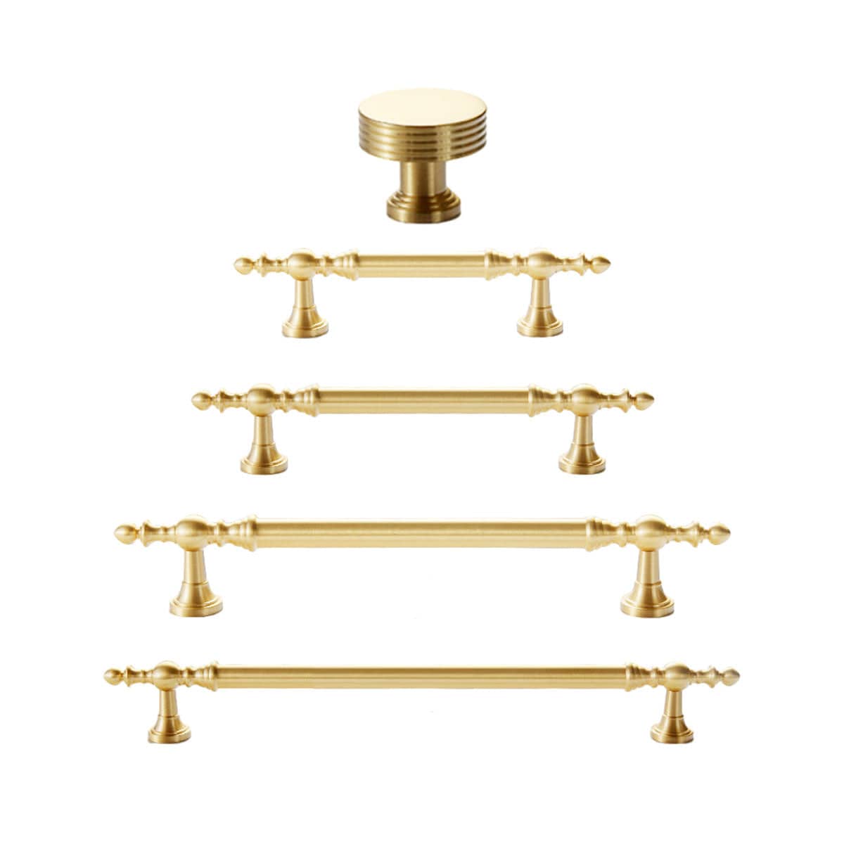 Copper Wardrobe Door Handle with Turned Ends - 160mm - view 3