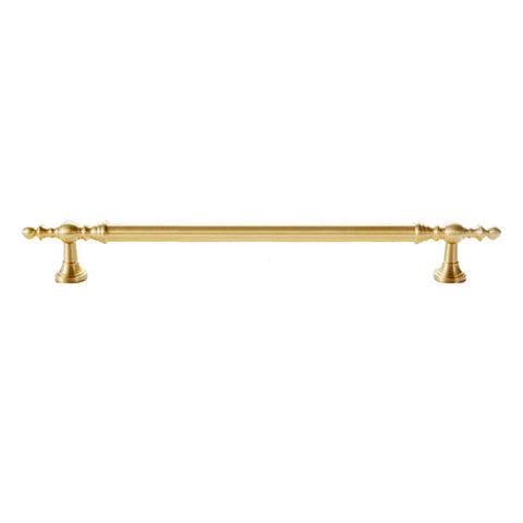 Copper Wardrobe Door Handle with Turned Ends - 224mm