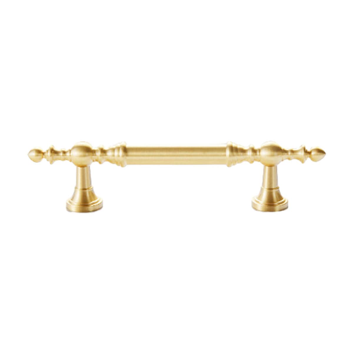 Copper Wardrobe Door Handle with Turned Ends - 96mm