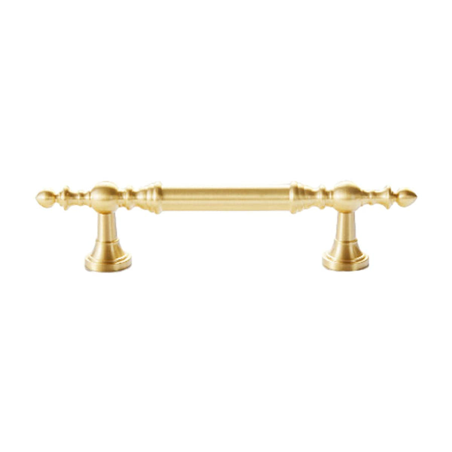 Copper Wardrobe Door Handle with Turned Ends - 96mm