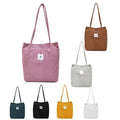 Corduroy Bucket Tote Shoulder Bag for Women - Mustard Yellow - view 3