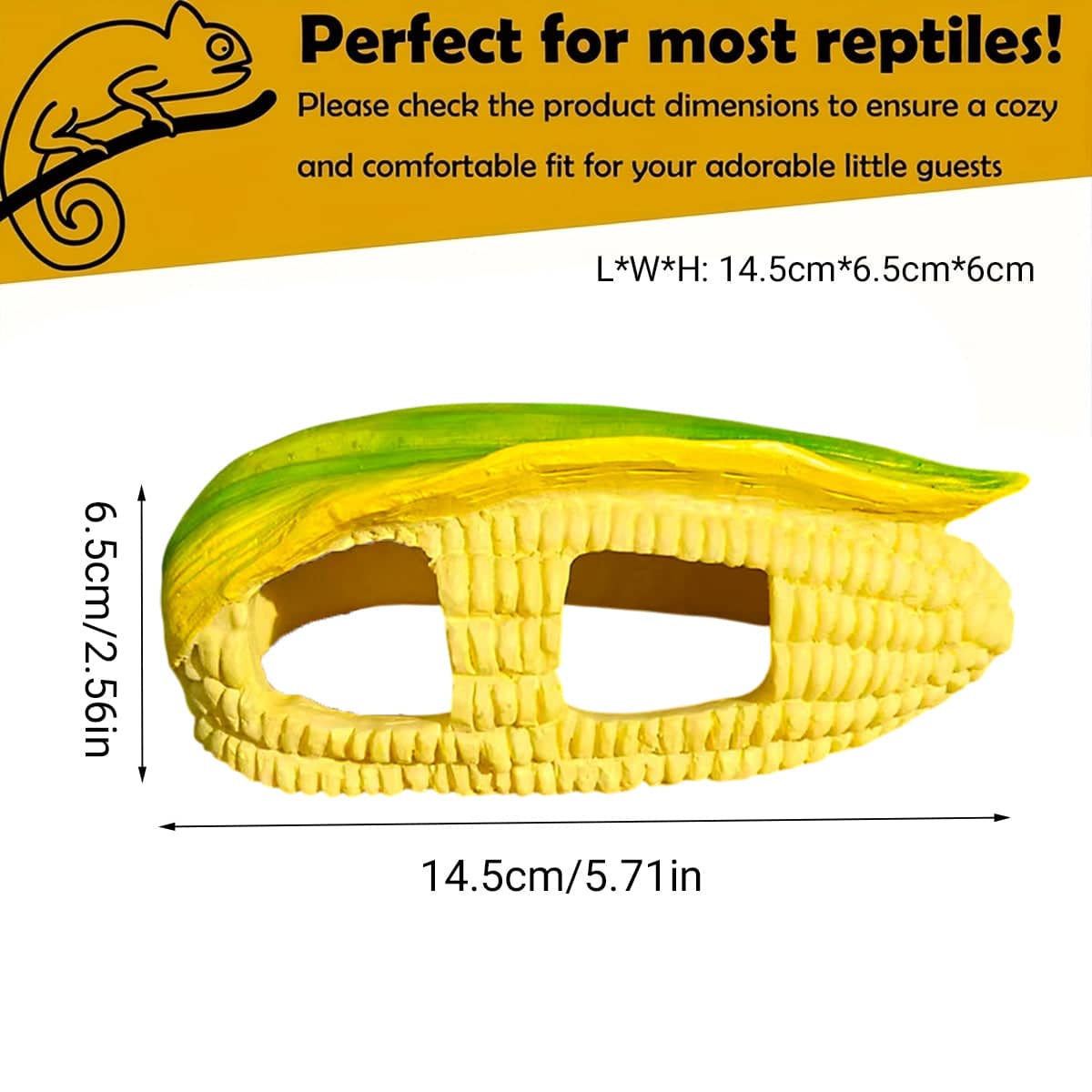 Corn Shape Reptile Hide Cave for Terrarium Decoration, Naturalistic Burrow Habitat - view 3