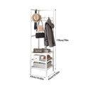 Corner Coat Rack with Storage Shelves and Hooks, 43 x 43 x 178 cm - White - view 4