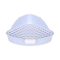 Corner Rabbit Litter Tray with Grid and High Back - Blue