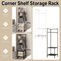 Corner Storage Rack for Hats, Bags and Coats - Black - view 2