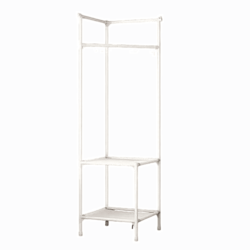 Corner Storage Rack for Hats, Bags and Coats - White