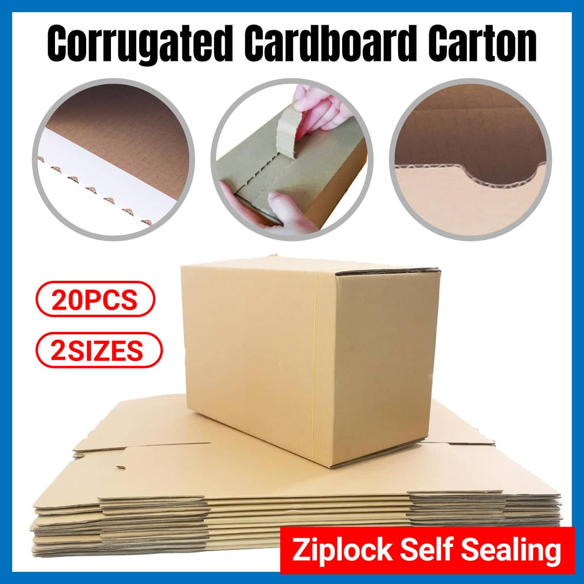Corrugated Cardboard Packing Boxes, Pack of 20 - 145 x 85 x 105 mm - view 2
