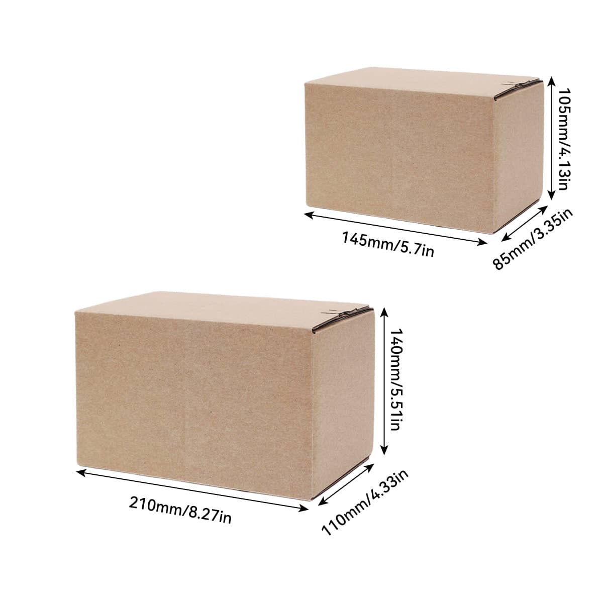 Corrugated Cardboard Packing Boxes, Pack of 20 - 145 x 85 x 105 mm - view 3