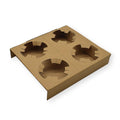 Corrugated Coffee Cup Holder with Kraft Paper Base - Four Cup, Pack of 100