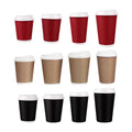 Corrugated Paper Cups with Lids, 50 Sets, 12 oz - Brown - view 3