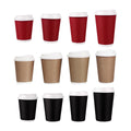 Corrugated Paper Cups with Lids, 50 Sets, 16 oz - Black - view 3