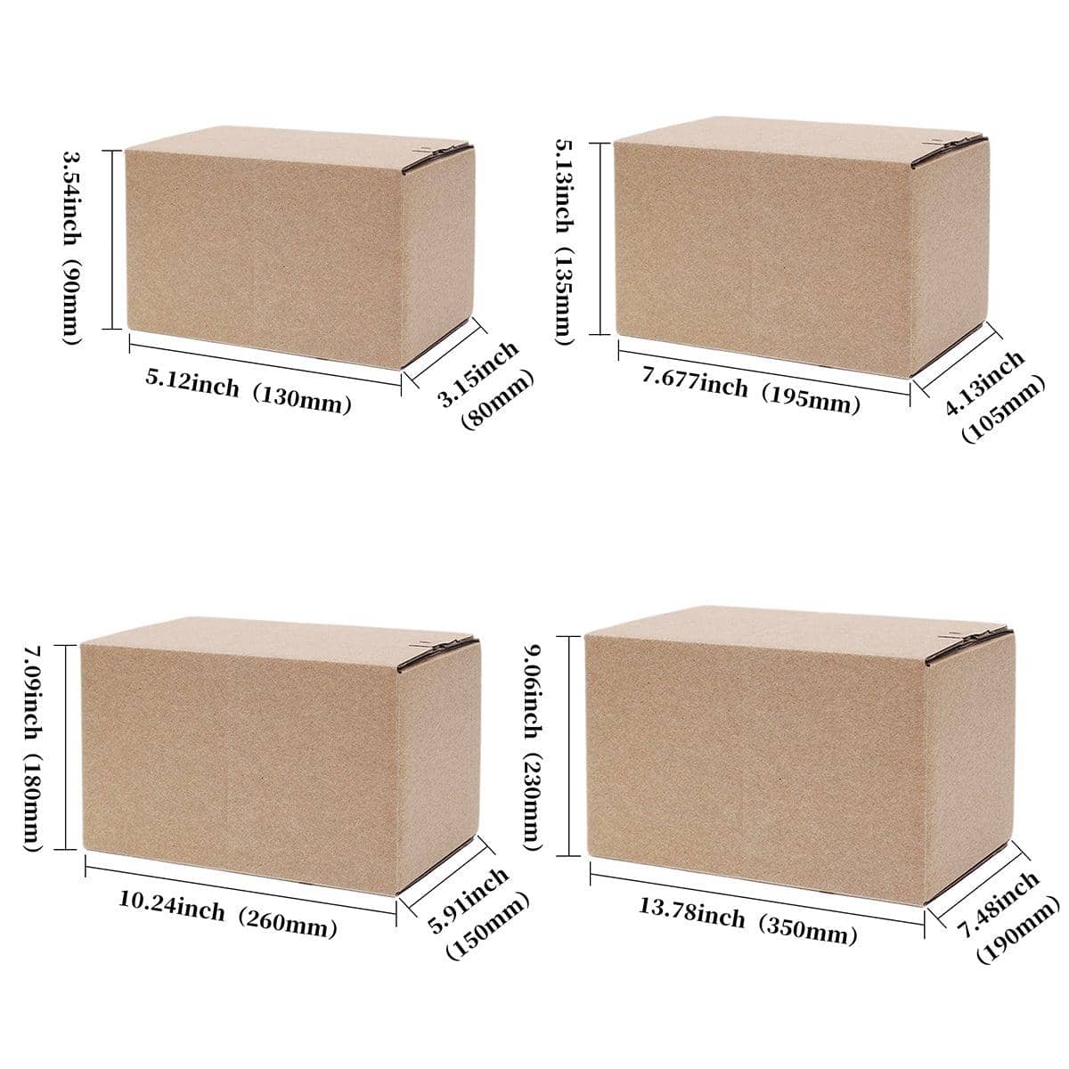 Corrugated Shipping Boxes, Pack of 20 - 195 x 105 x 135 mm - view 4