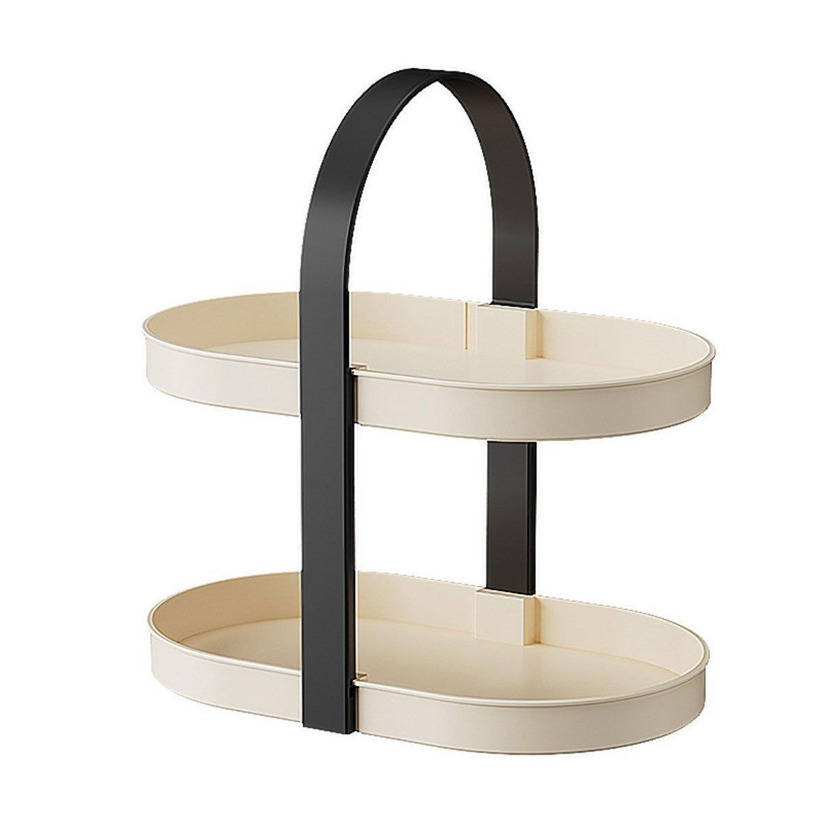 Cosmetics Organiser, Two-Tier Desktop Storage Rack - Black