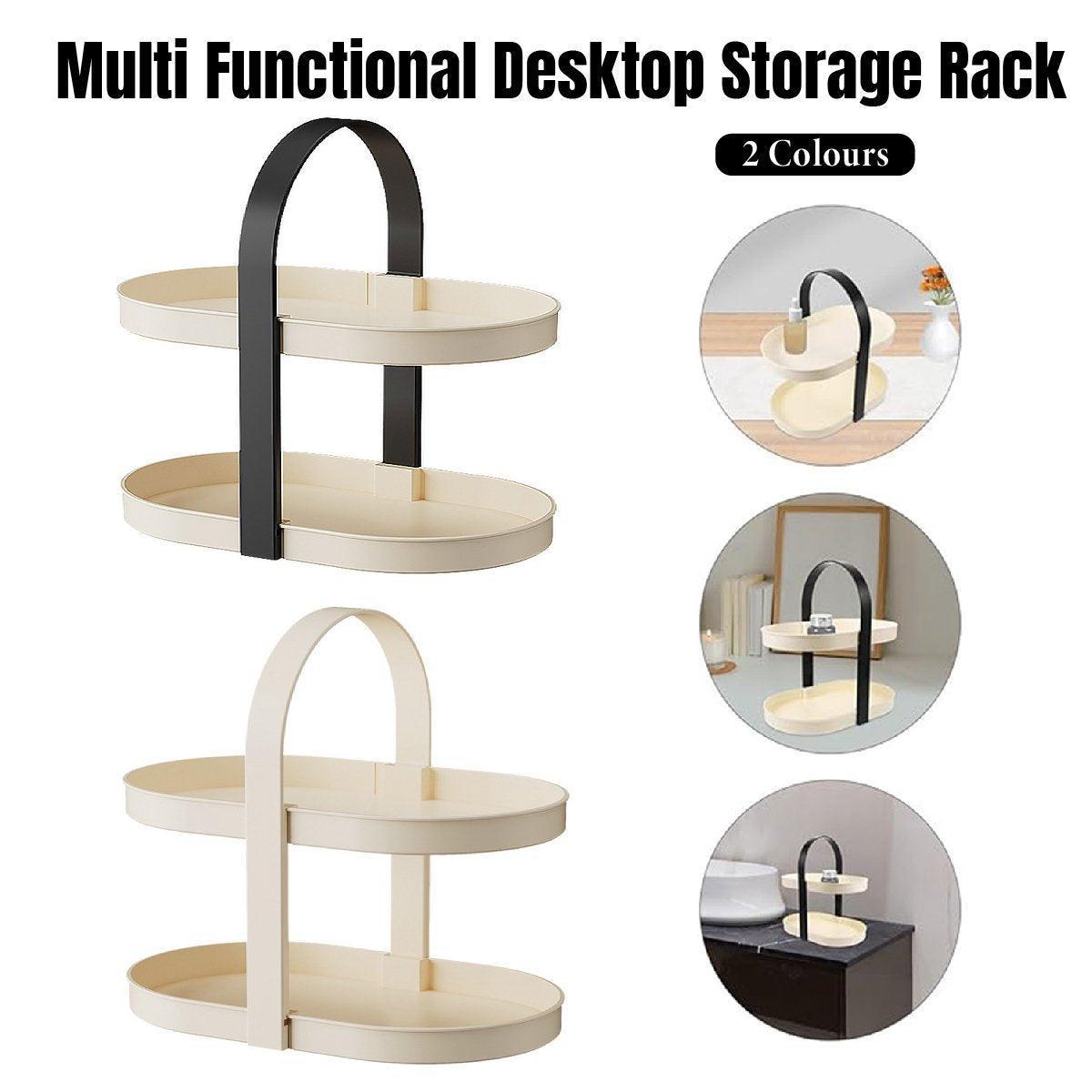Cosmetics Organiser, Two-Tier Desktop Storage Rack - Black - view 2