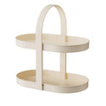 Cosmetics Organiser, Two-Tier Desktop Storage Rack - White