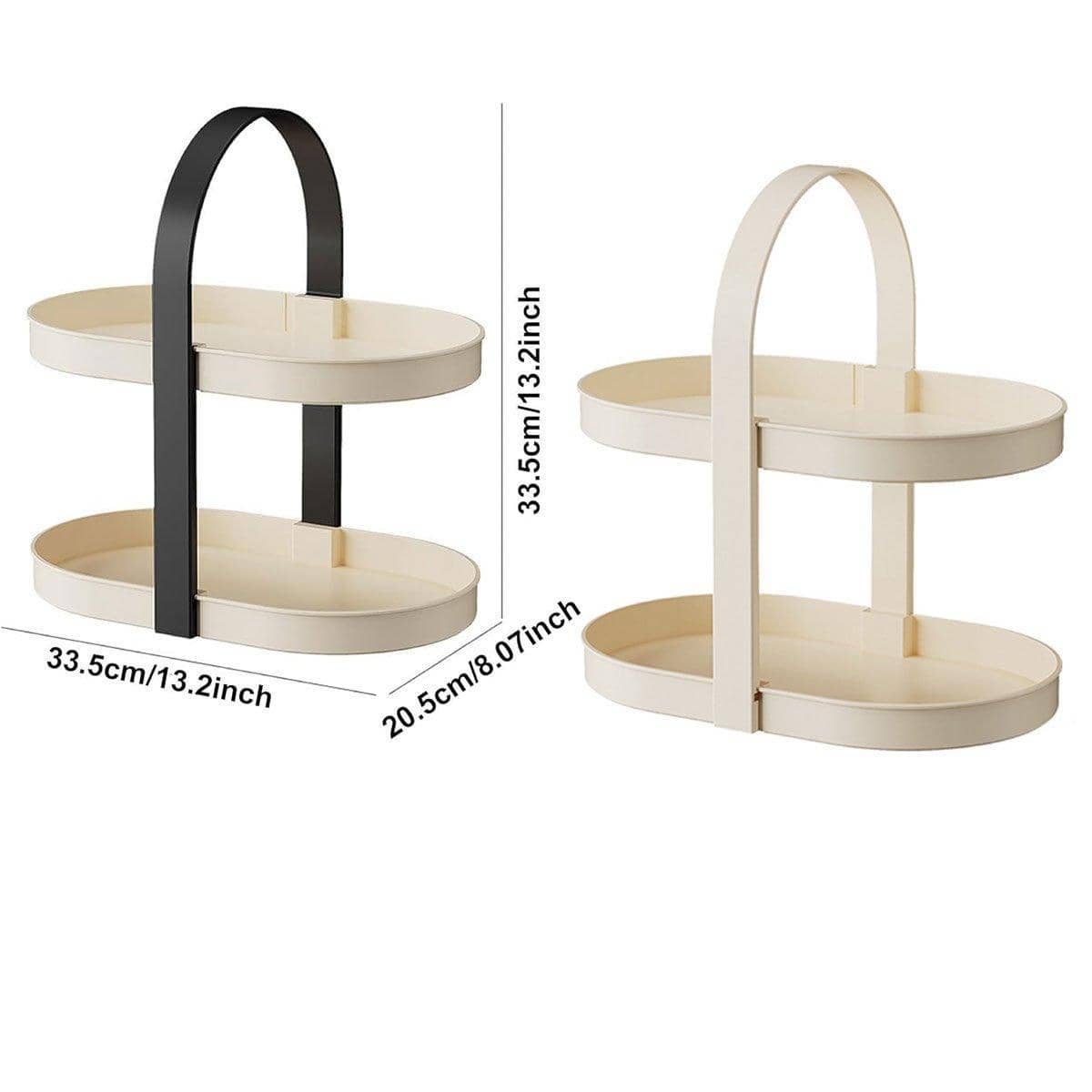 Cosmetics Organiser, Two-Tier Desktop Storage Rack - White - view 4