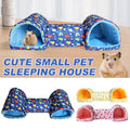 Cotton Hamster Tunnel Nest - Yellow with Pineapple Print - view 2
