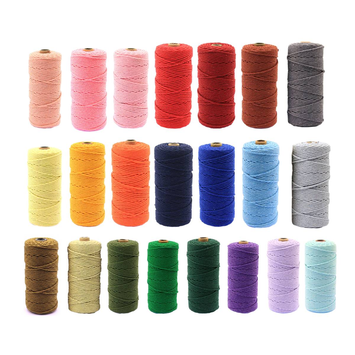 Cotton Macrame Cord 3mm, 100m Roll - Dark Grey - view 3