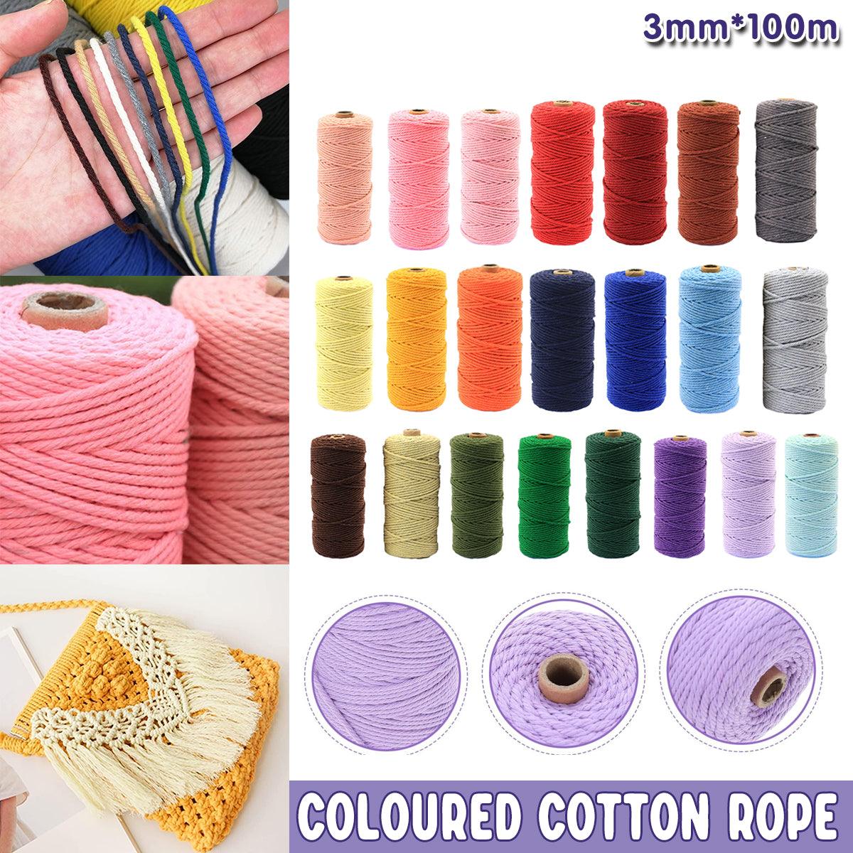 Cotton Macrame Cord 3mm, 100m Roll - Dark Pink - view 15