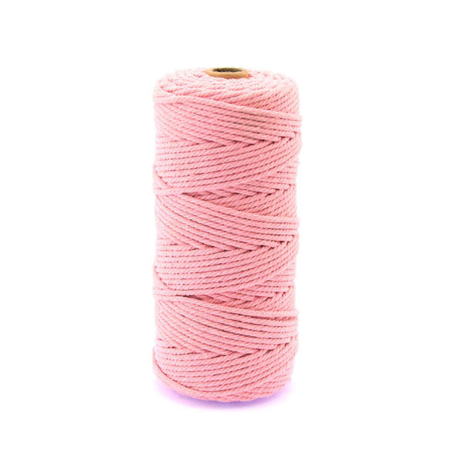 Cotton Macrame Cord 3mm, 100m Roll - Light Pink