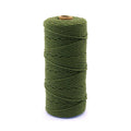Cotton Macrame Cord 3mm, 100m Roll - Military Green