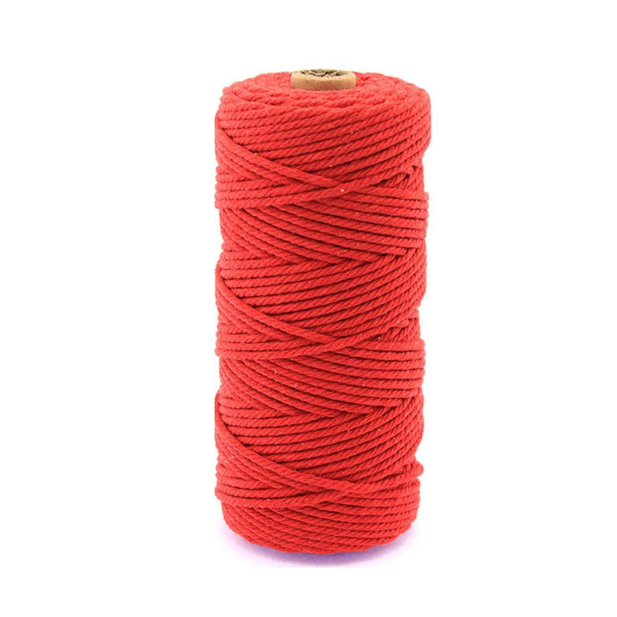 Cotton Macrame Cord 3mm, 100m Roll - Red