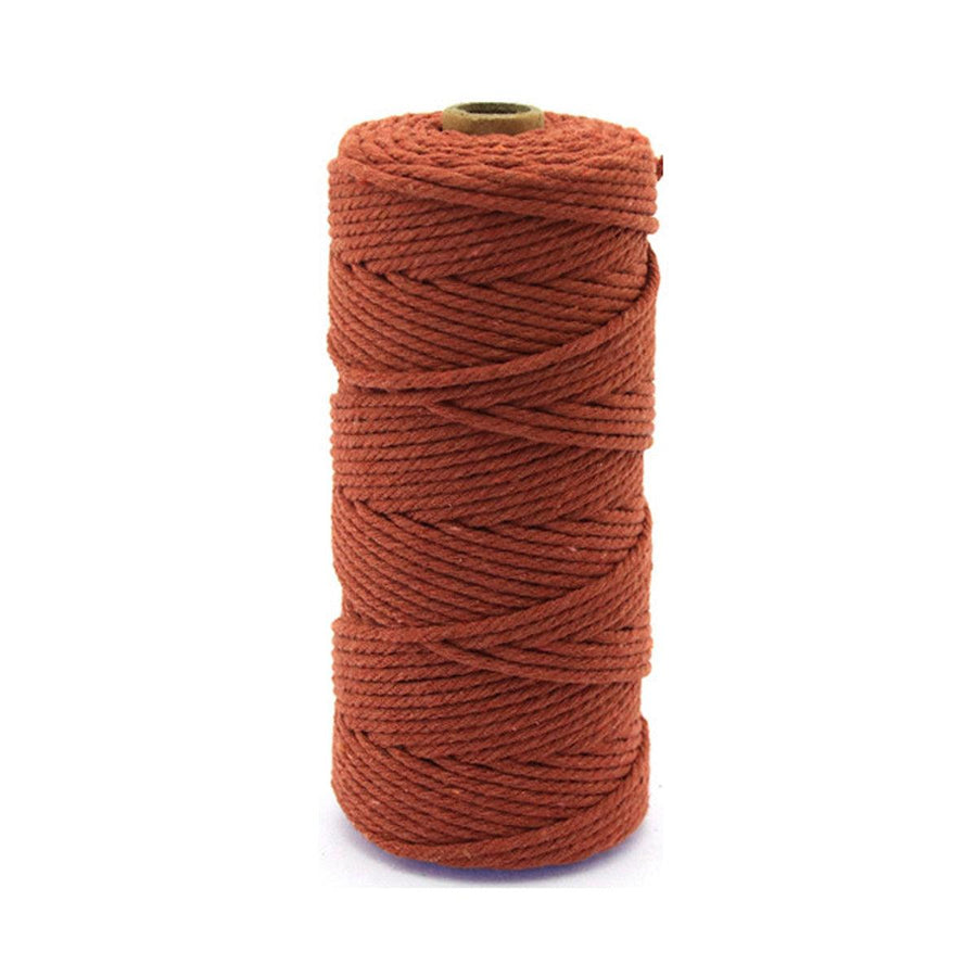 Cotton Macrame Cord 3mm, 100m Roll - Rust Red
