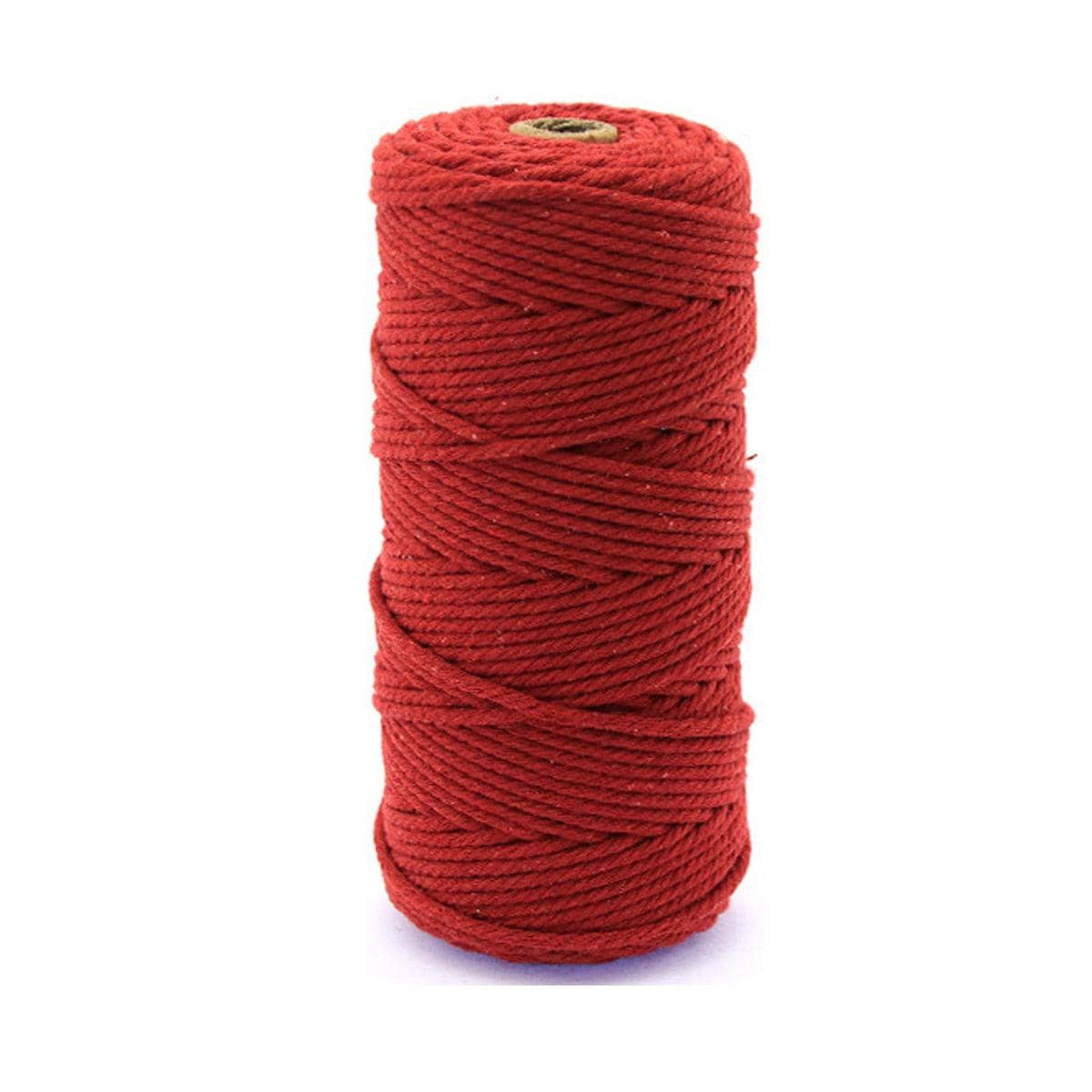 Cotton Macrame Cord 3mm, 100m Roll - Wine Red