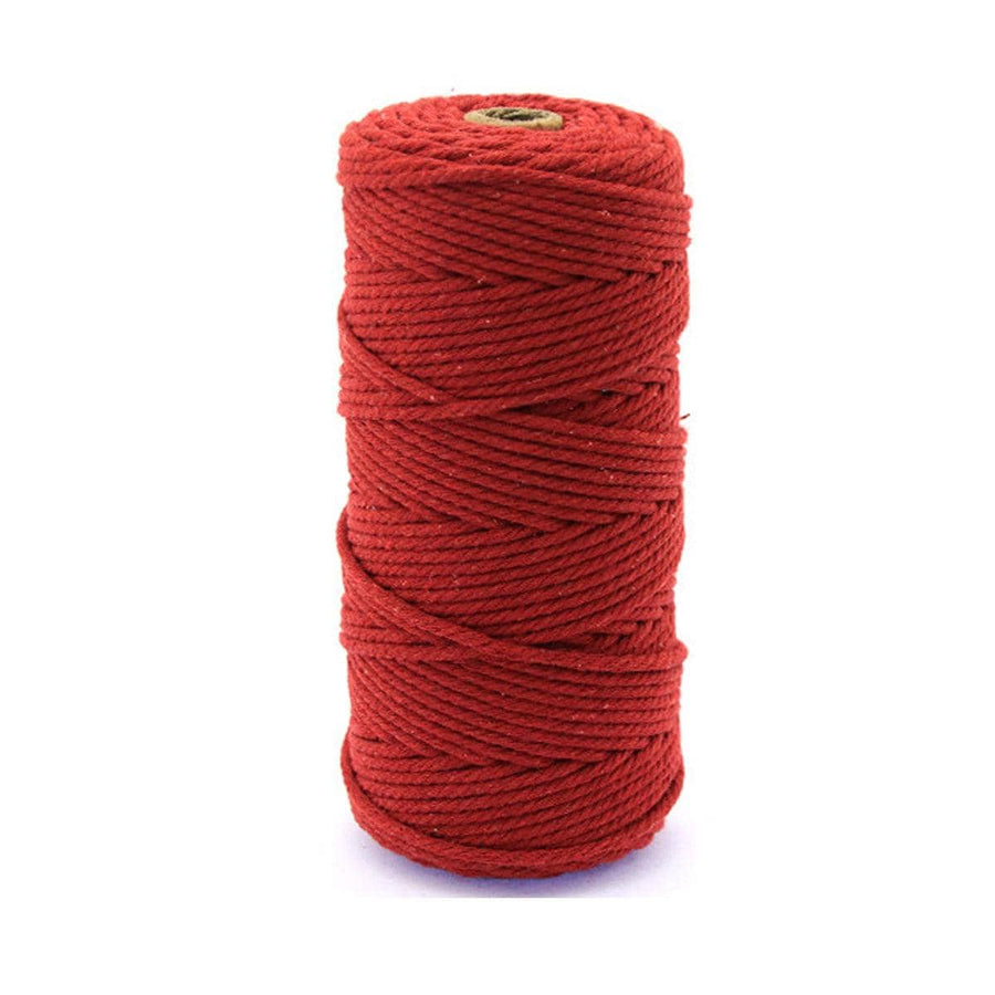Cotton Macrame Cord 3mm, 100m Roll - Wine Red