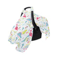 Cotton Muslin Stroller and Carrier Cover - Bright Dinosaur Print