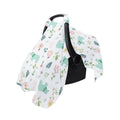 Cotton Muslin Stroller and Carrier Cover - Mint Bears and Flowers Print