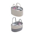 Cotton Rope Diaper Caddy Storage Basket with Handles - Grey and White - view 3