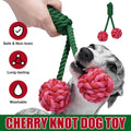 Cotton Rope Dog Toy Cherry Knot Ball Chew and Tug, Green and Red