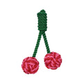 Cotton Rope Dog Toy Cherry Knot Ball Chew and Tug, Green and Red - view 2