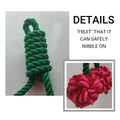 Cotton Rope Dog Toy Cherry Knot Ball Chew and Tug, Green and Red - view 5